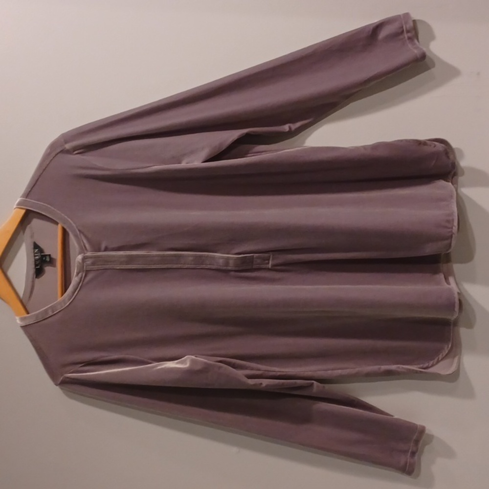 LAUREN RALPH LAUREN  GREY VELVET TUNIC